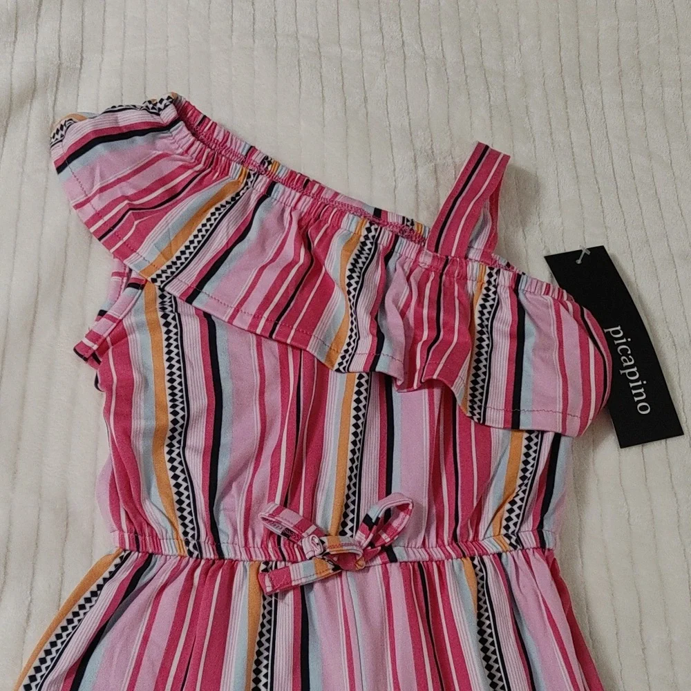 Beautiful Style picapino little girl stripes jumpsuit size 5 NWOT. - Picture 2 of 6